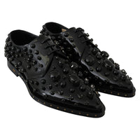 Dolce & Gabbana Elegant Black Dress Shoes with Crystals