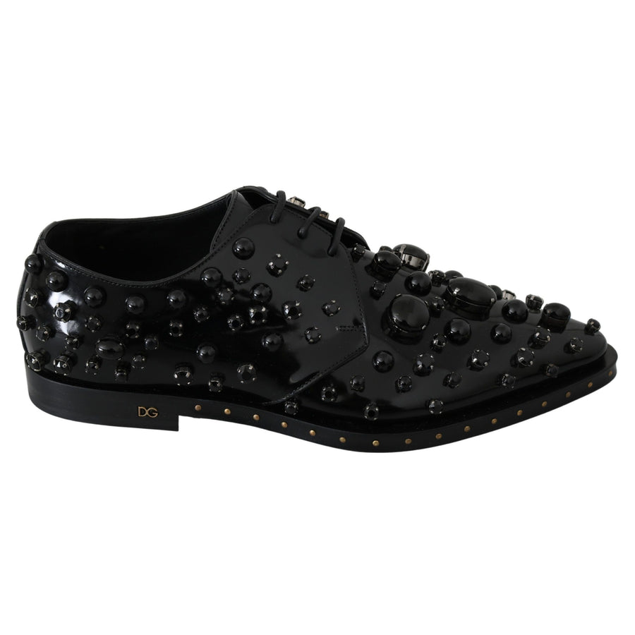 Dolce & Gabbana Elegant Black Dress Shoes with Crystals