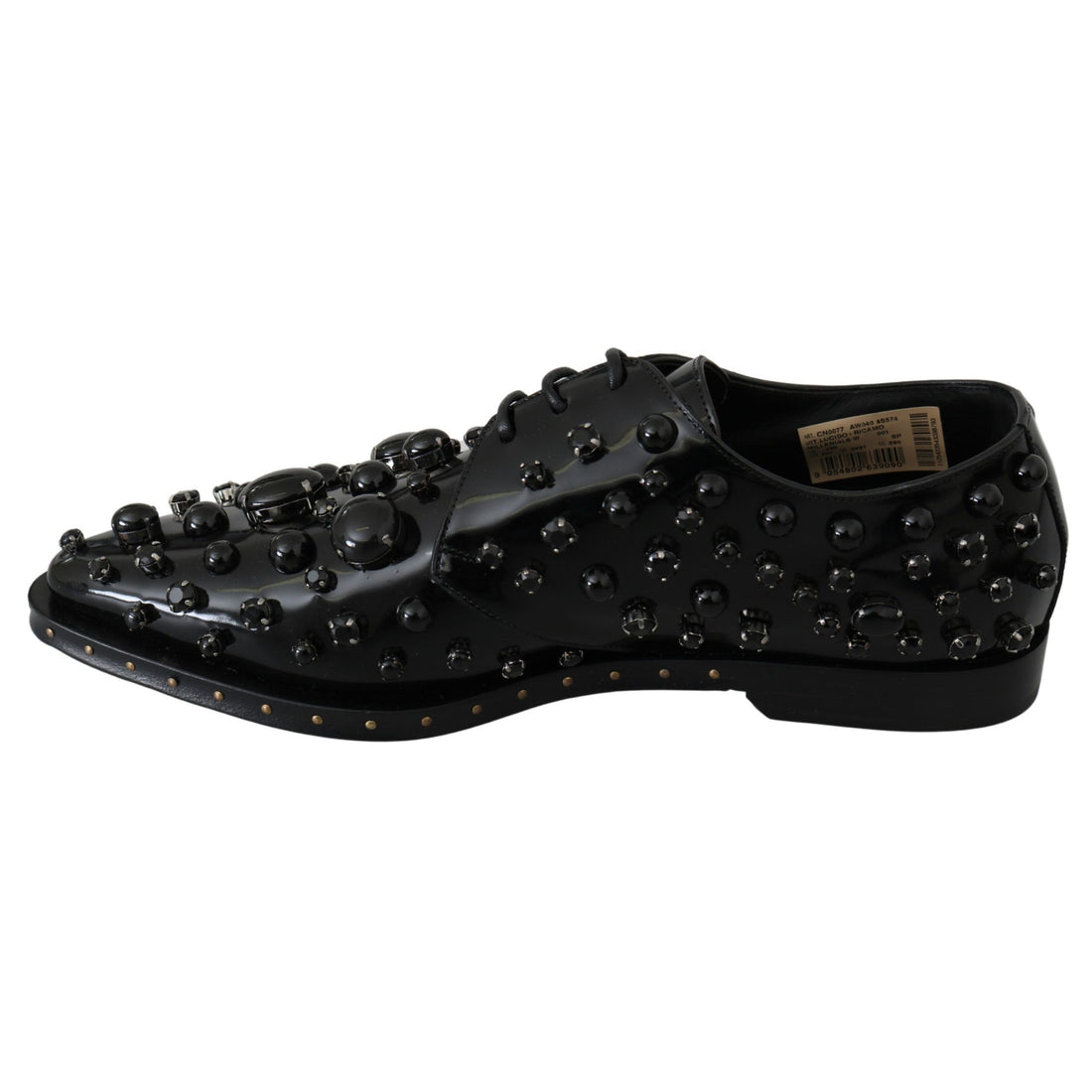 Dolce & Gabbana Elegant Black Dress Shoes with Crystals