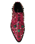 Dolce & Gabbana Fuchsia Pink Crystal Patent Flats