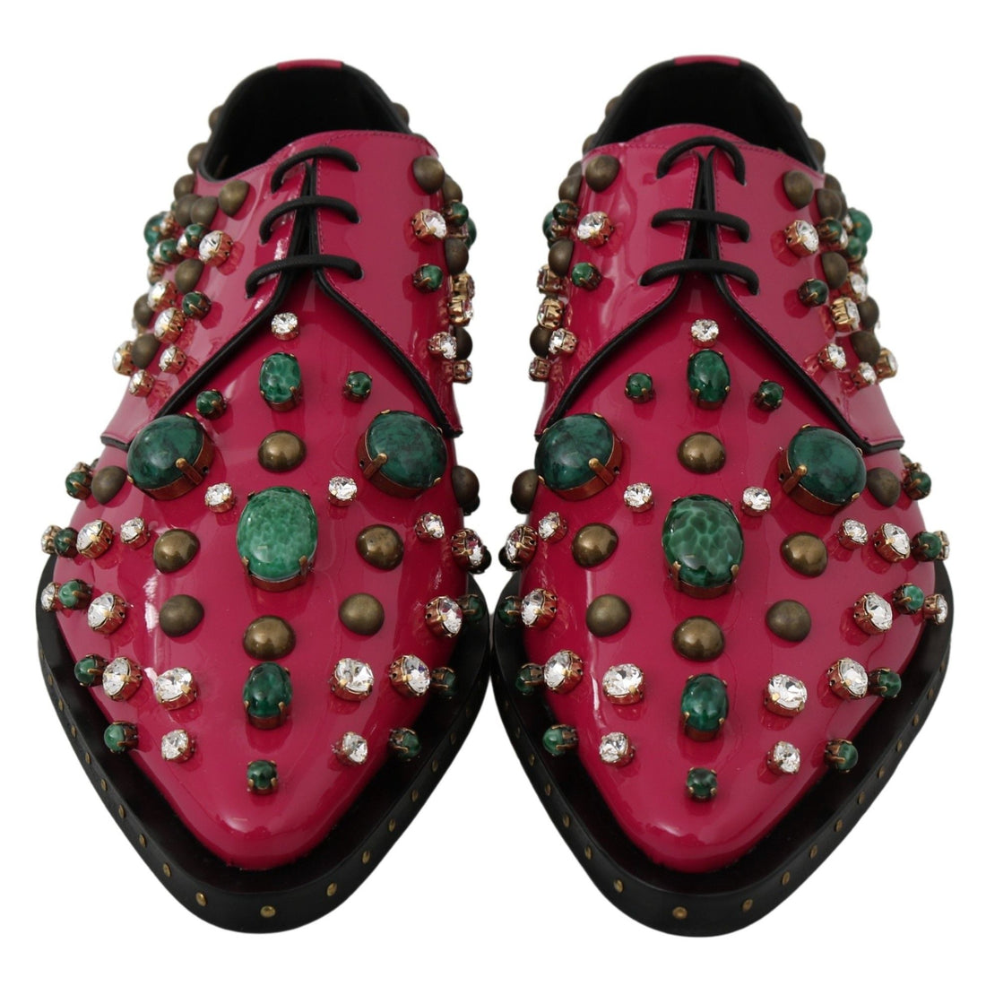 Dolce & Gabbana Fuchsia Pink Crystal Patent Flats