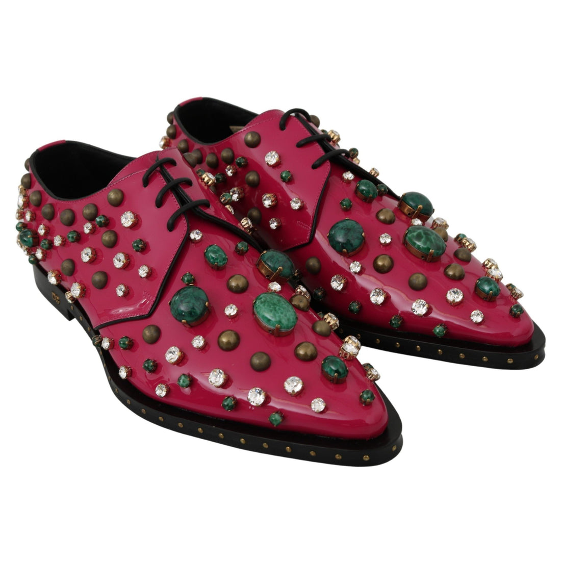 Dolce & Gabbana Fuchsia Pink Crystal Patent Flats