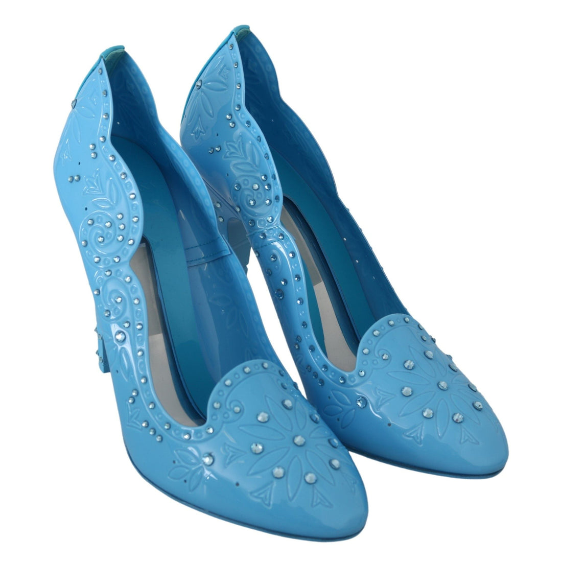 Dolce & Gabbana Crystal Embellished Blue Cinderella Pumps