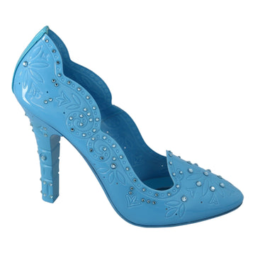 Dolce & Gabbana Crystal Embellished Blue Cinderella Pumps