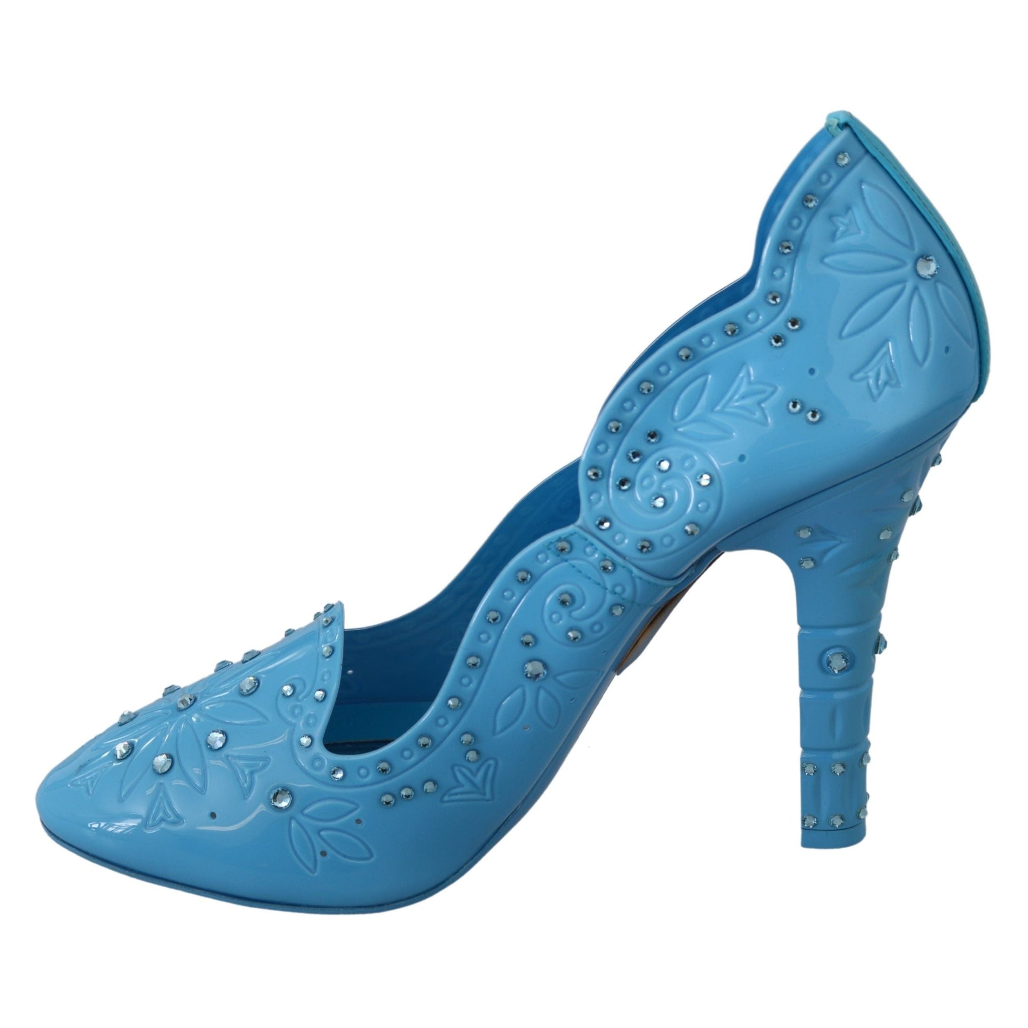 Dolce &amp; Gabbana Crystal Embellished Blue Cinderella Pumps