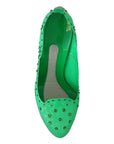 Dolce & Gabbana Enchanting Crystal Cinderella Pumps in Lush Green