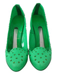 Dolce & Gabbana Enchanting Crystal Cinderella Pumps in Lush Green