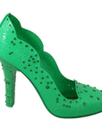 Dolce & Gabbana Enchanting Crystal Cinderella Pumps in Lush Green