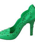 Dolce & Gabbana Enchanting Crystal Cinderella Pumps in Lush Green