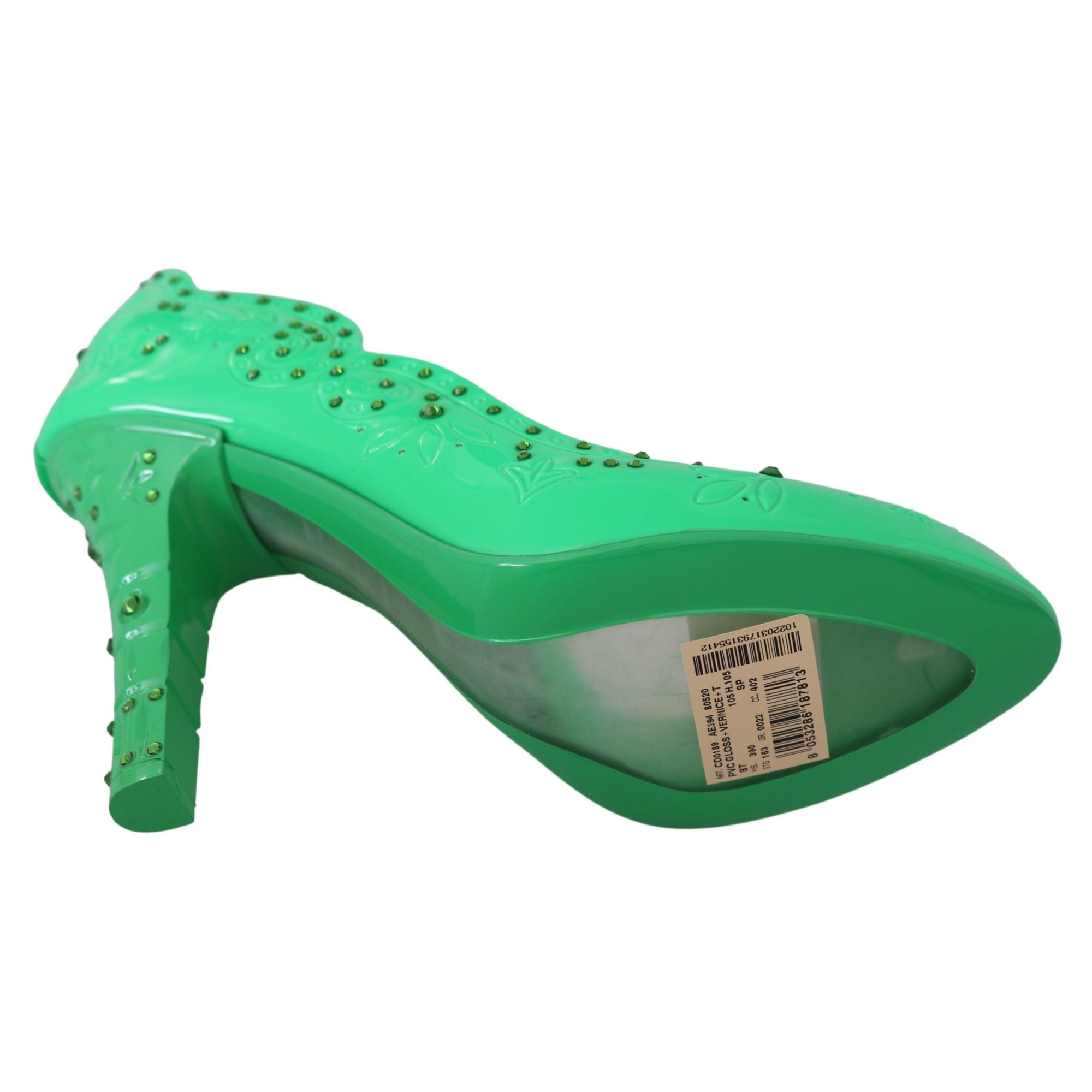 Dolce &amp; Gabbana Enchanting Crystal Cinderella Pumps in Lush Green