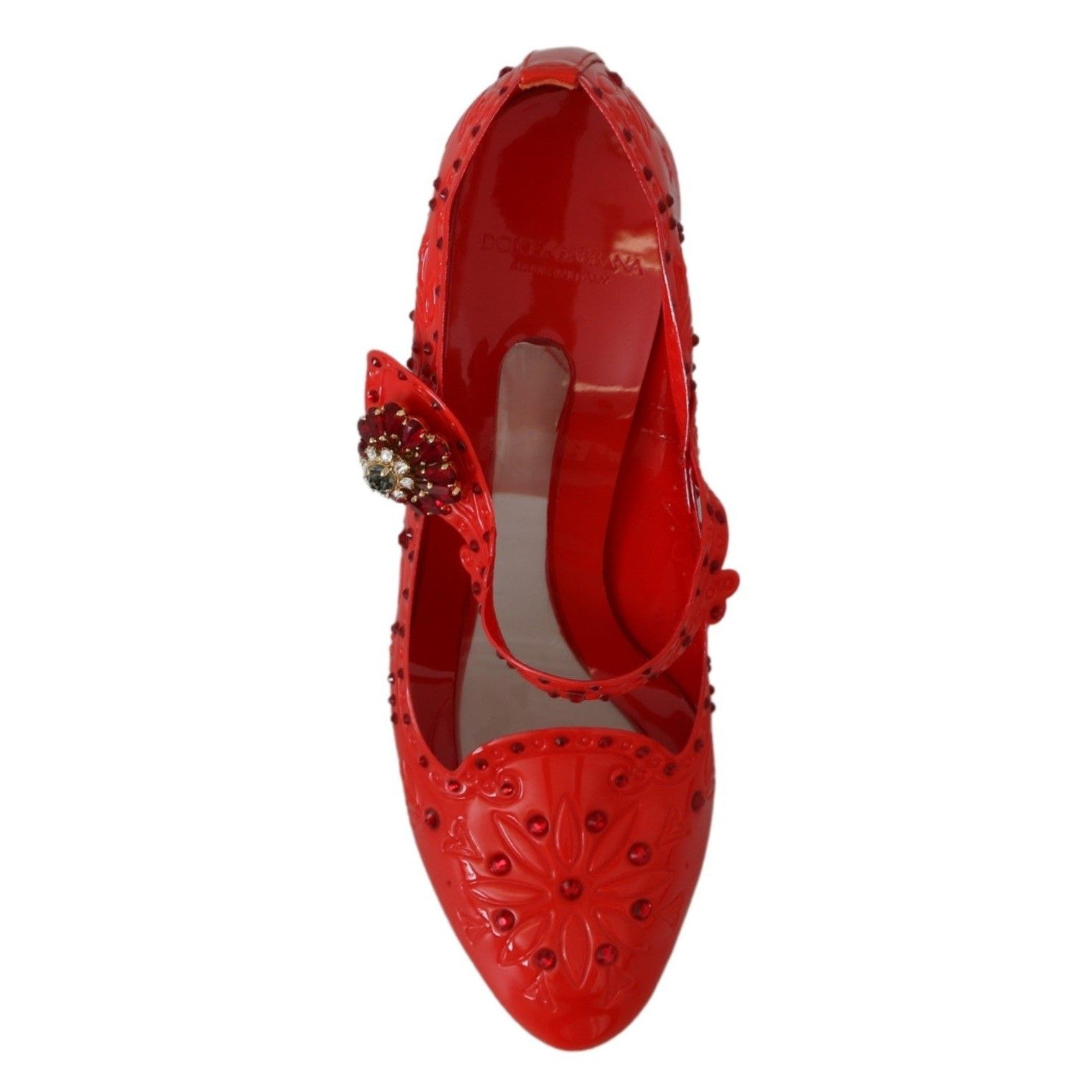 Dolce &amp; Gabbana Chic Red Crystal Cinderella Pumps