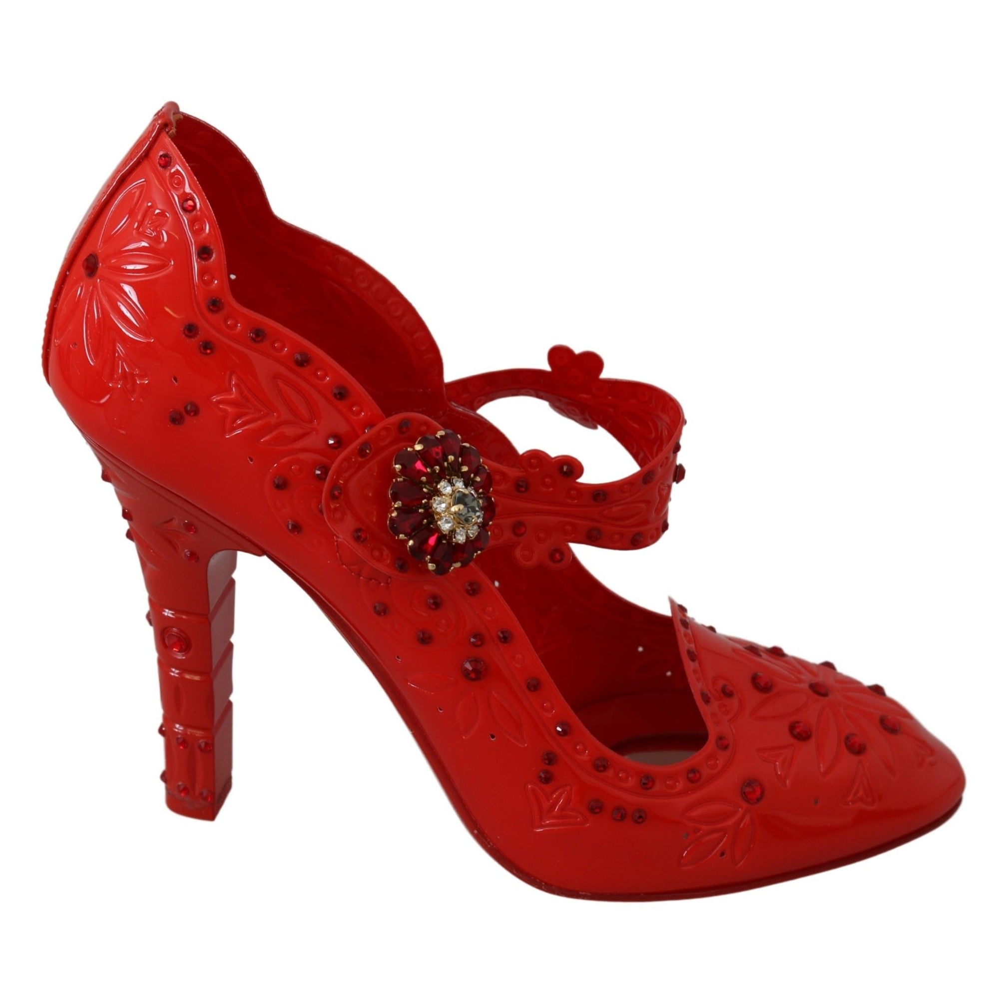 Dolce &amp; Gabbana Chic Red Crystal Cinderella Pumps