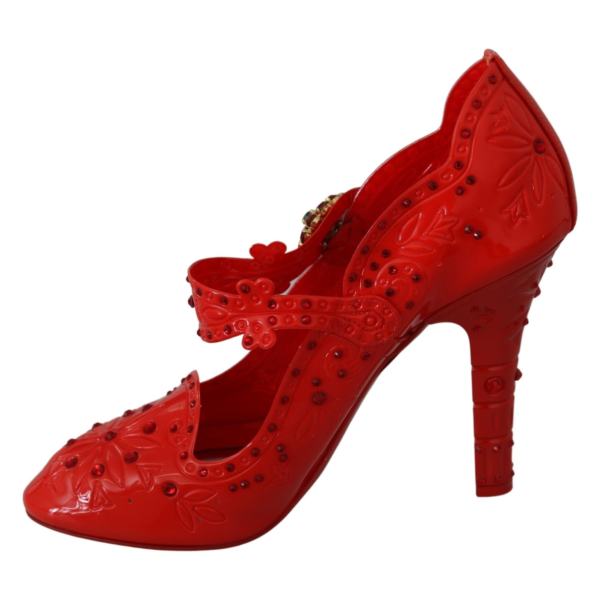 Dolce &amp; Gabbana Chic Red Crystal Cinderella Pumps