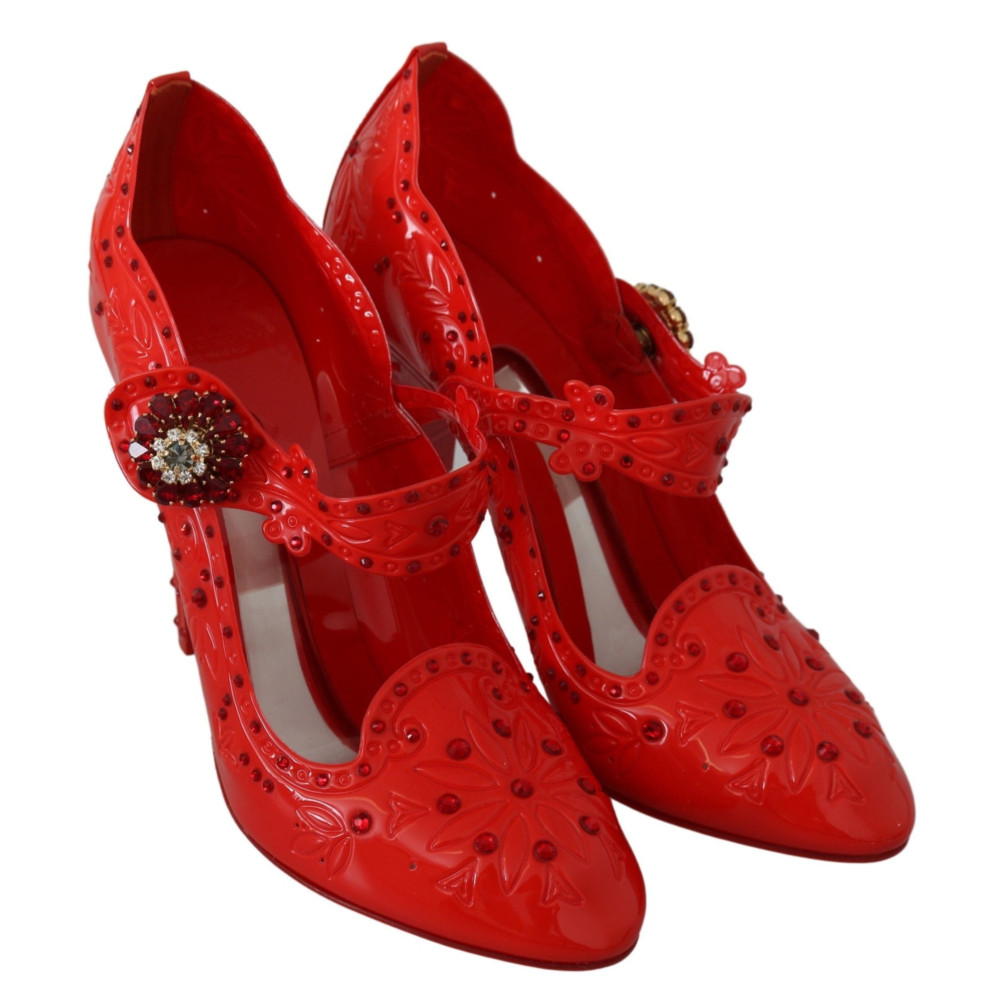 Dolce &amp; Gabbana Chic Red Crystal Cinderella Pumps