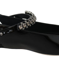 Jimmy Choo Elegant Black Patent Flats with Crystal Accent