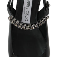 Jimmy Choo Elegant Black Patent Flats with Crystal Accent