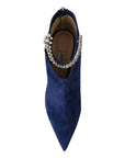 Jimmy Choo Pop Blue Crystal-Strap Heeled Boots