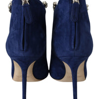 Jimmy Choo Pop Blue Crystal-Strap Heeled Boots