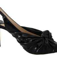 Jimmy Choo Elegant Black Leather Pointed Toe Pumps