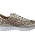 Jimmy Choo Antique Gold Glitter Leather Sneakers