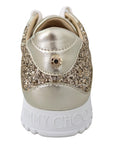 Jimmy Choo Antique Gold Glitter Leather Sneakers