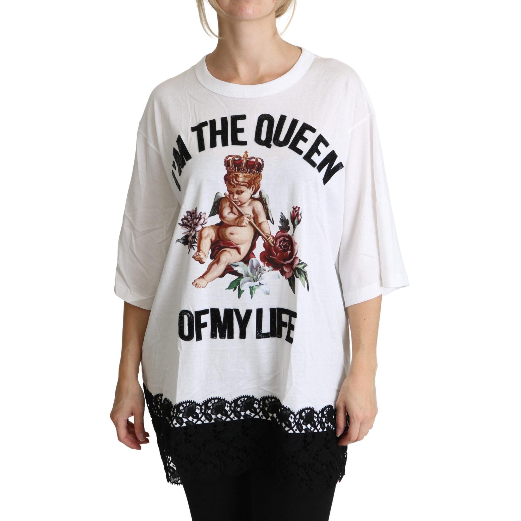 Dolce &amp; Gabbana Elegant White Cotton Blend T-Shirt