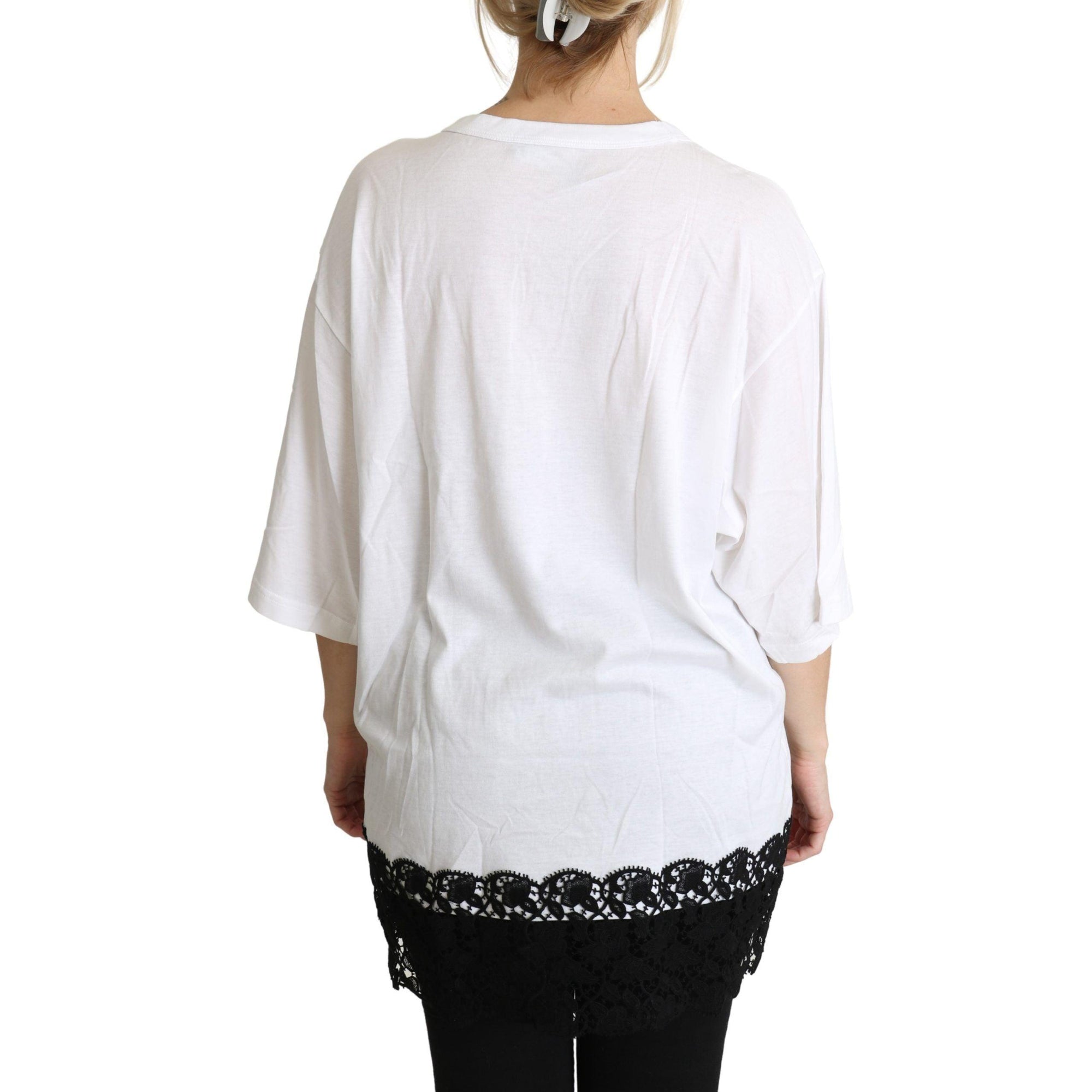 Dolce &amp; Gabbana Elegant White Cotton Blend T-Shirt