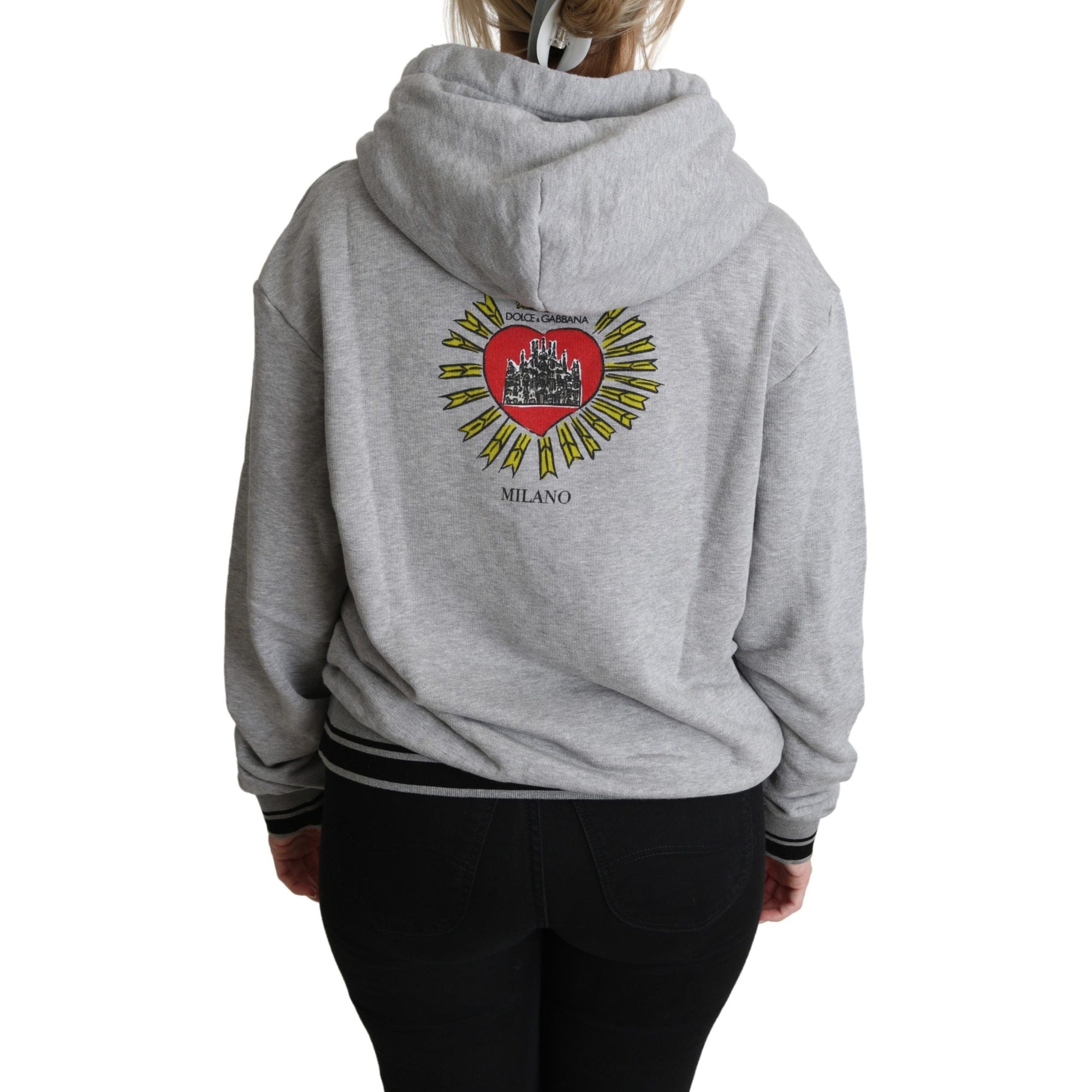 Dolce &amp; Gabbana Exclusive Hooded Gray Cotton Sweater