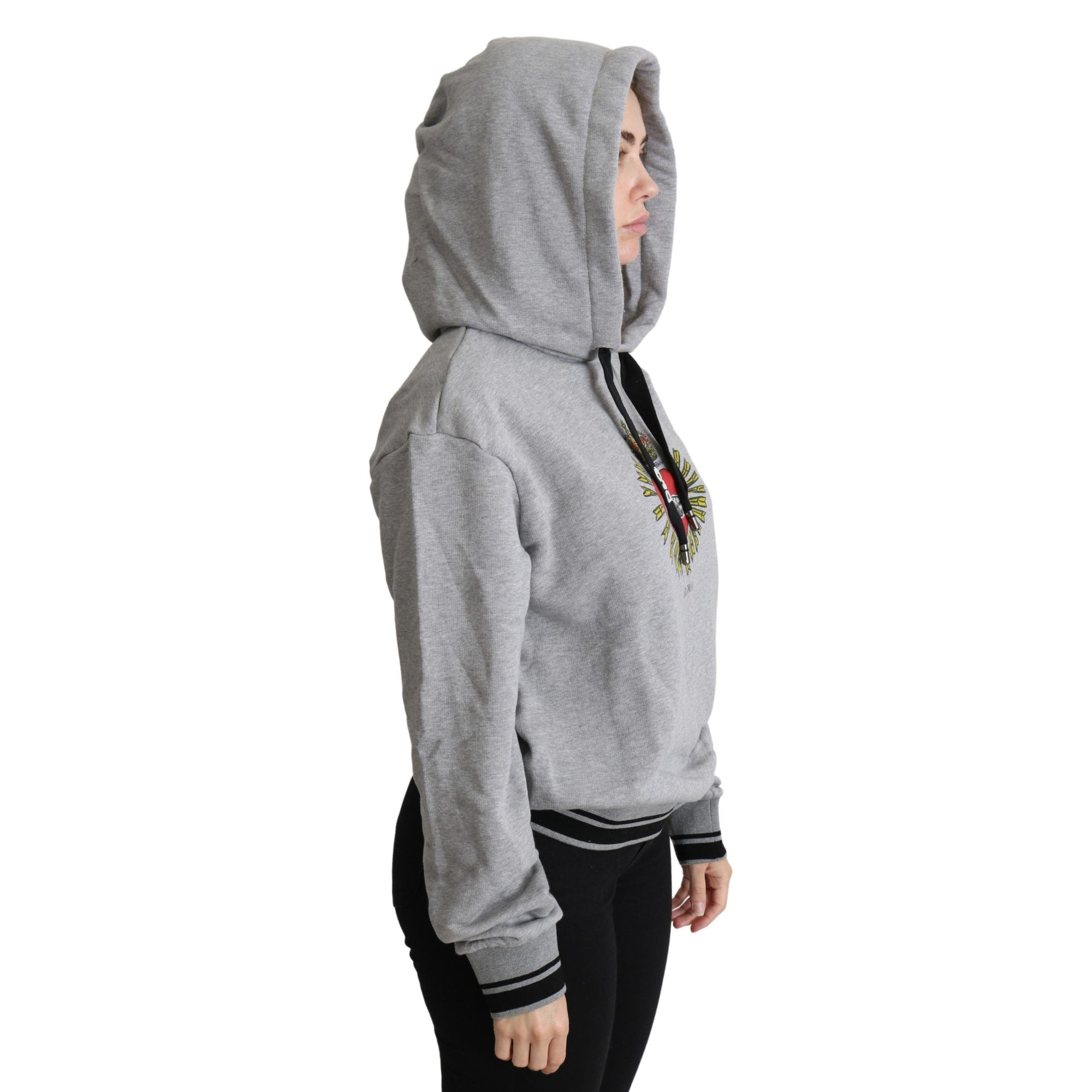 Dolce &amp; Gabbana Exclusive Hooded Gray Cotton Sweater