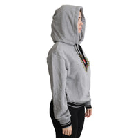 Dolce & Gabbana Exclusive Hooded Gray Cotton Sweater