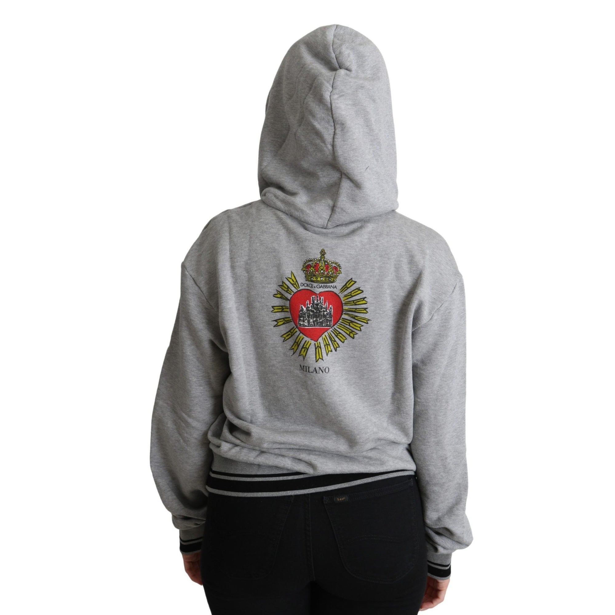 Dolce &amp; Gabbana Exclusive Hooded Gray Cotton Sweater