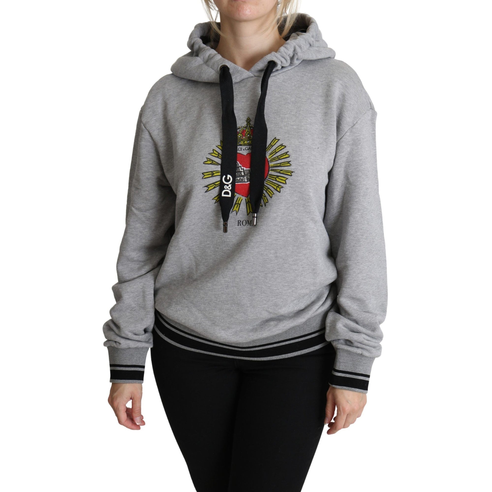 Dolce &amp; Gabbana Exclusive Hooded Gray Cotton Sweater