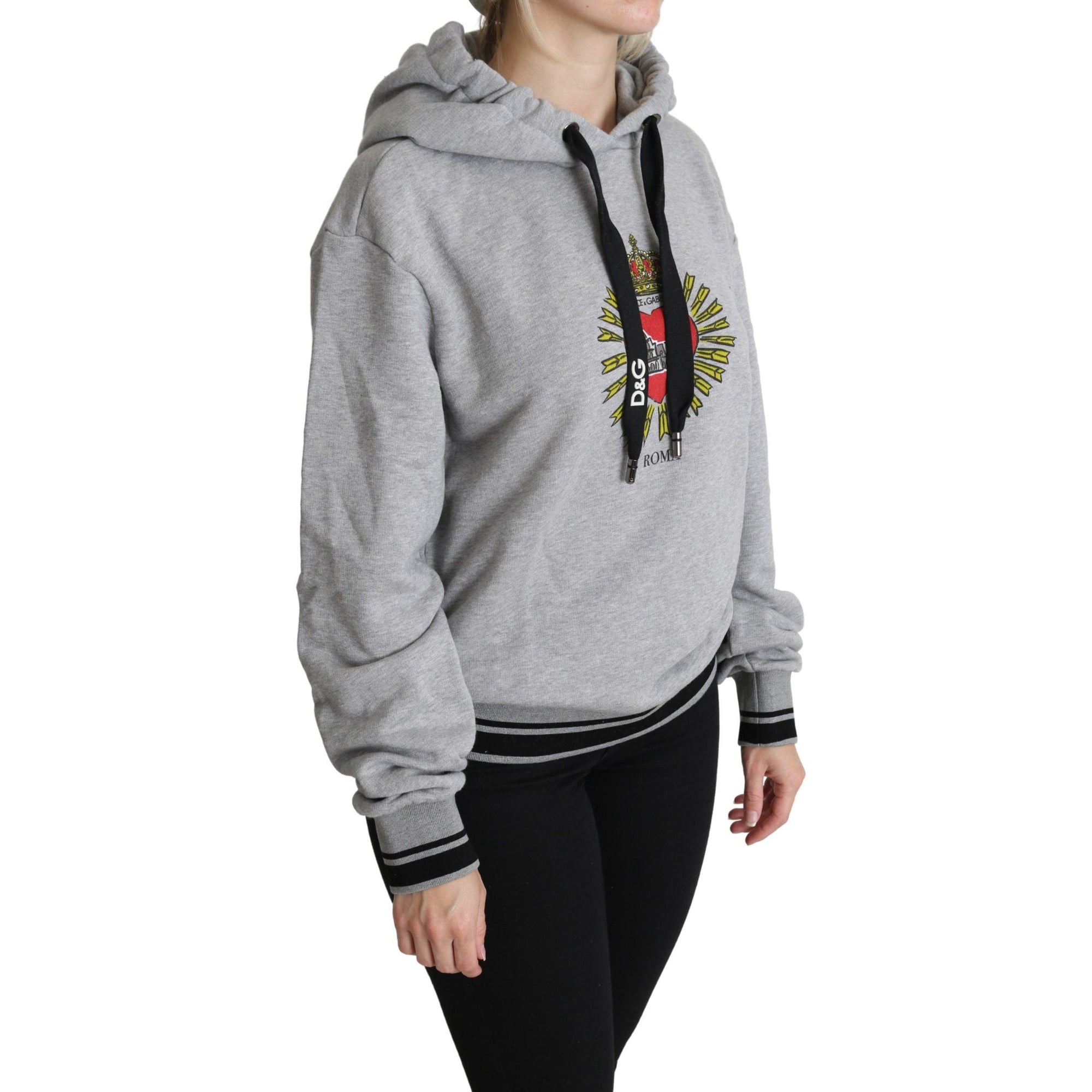 Dolce &amp; Gabbana Exclusive Hooded Gray Cotton Sweater