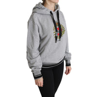 Dolce & Gabbana Exclusive Hooded Gray Cotton Sweater