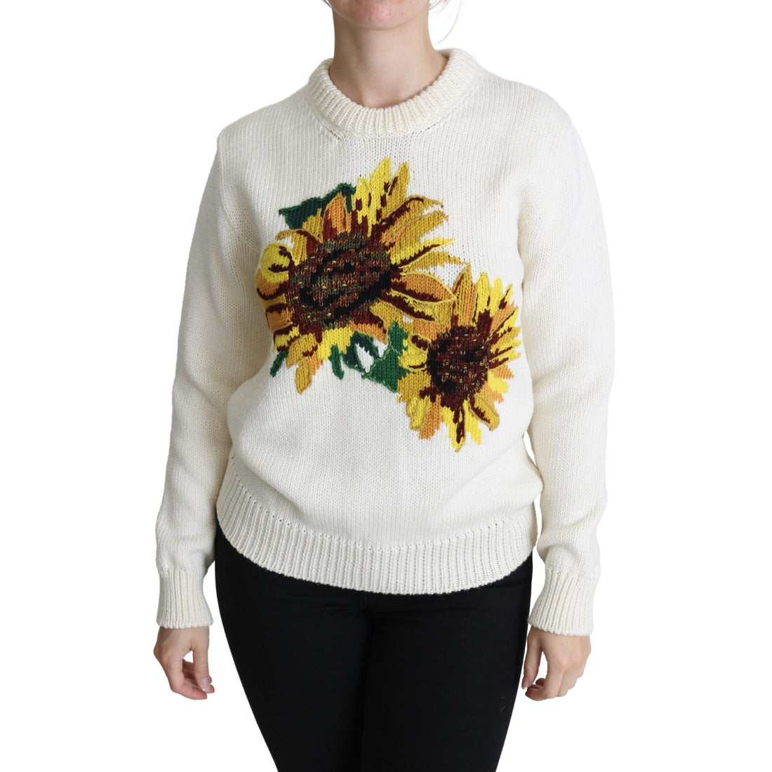 Dolce & Gabbana Elegant Knitted Sunflower Sweater