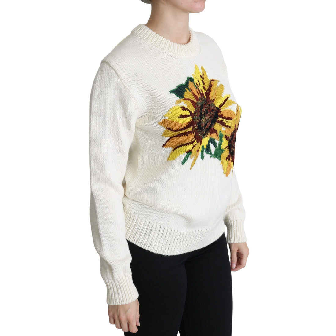 Dolce & Gabbana Elegant Knitted Sunflower Sweater