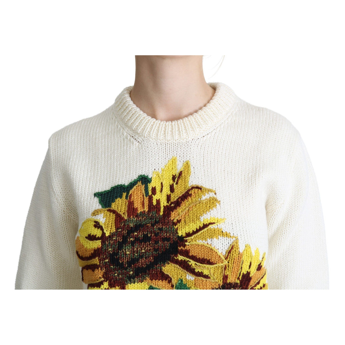 Dolce & Gabbana Elegant Knitted Sunflower Sweater