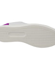 Dolce & Gabbana Chic White Leather Sneakers with Purple Accents