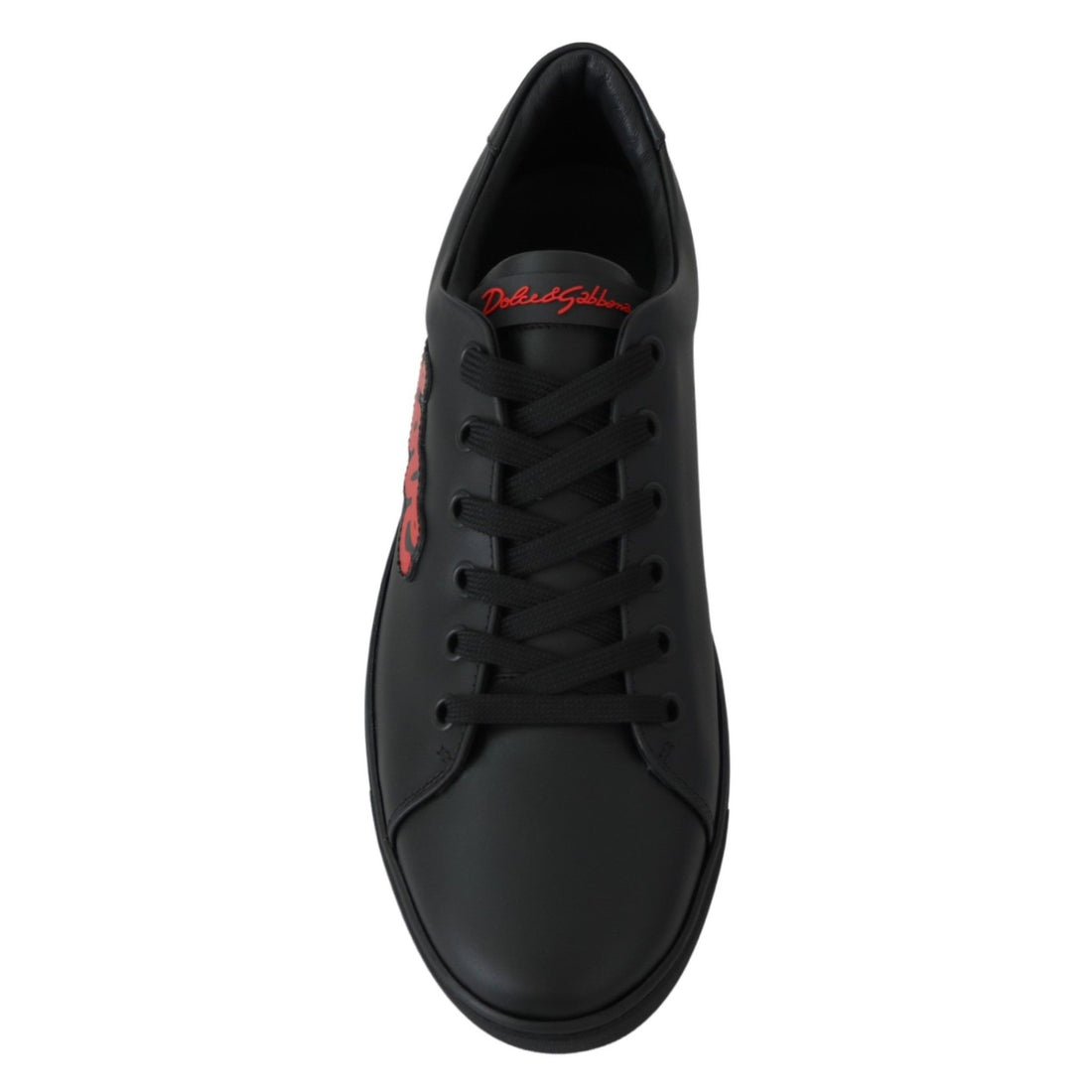 Dolce & Gabbana Elegant Leather Sneakers with Red Accents