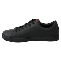 Dolce & Gabbana Elegant Leather Sneakers with Red Accents