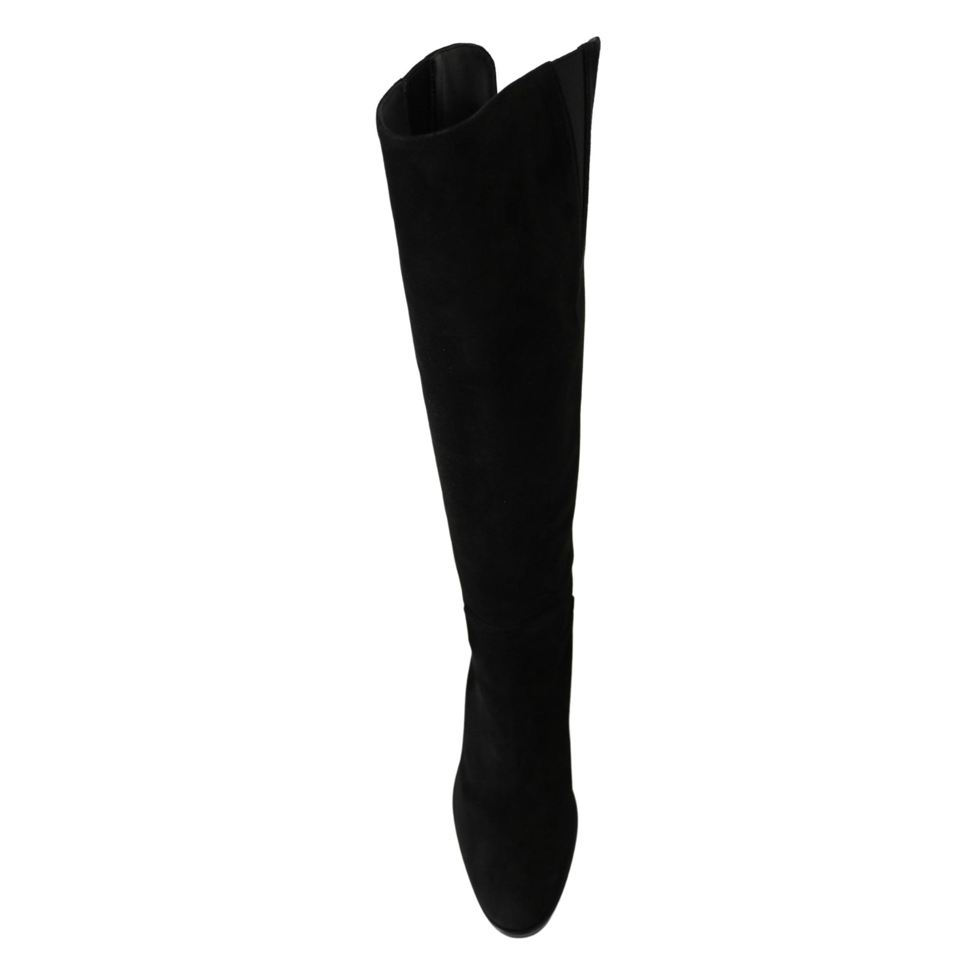 Dolce &amp; Gabbana Elegant Black Suede Knee High Boots