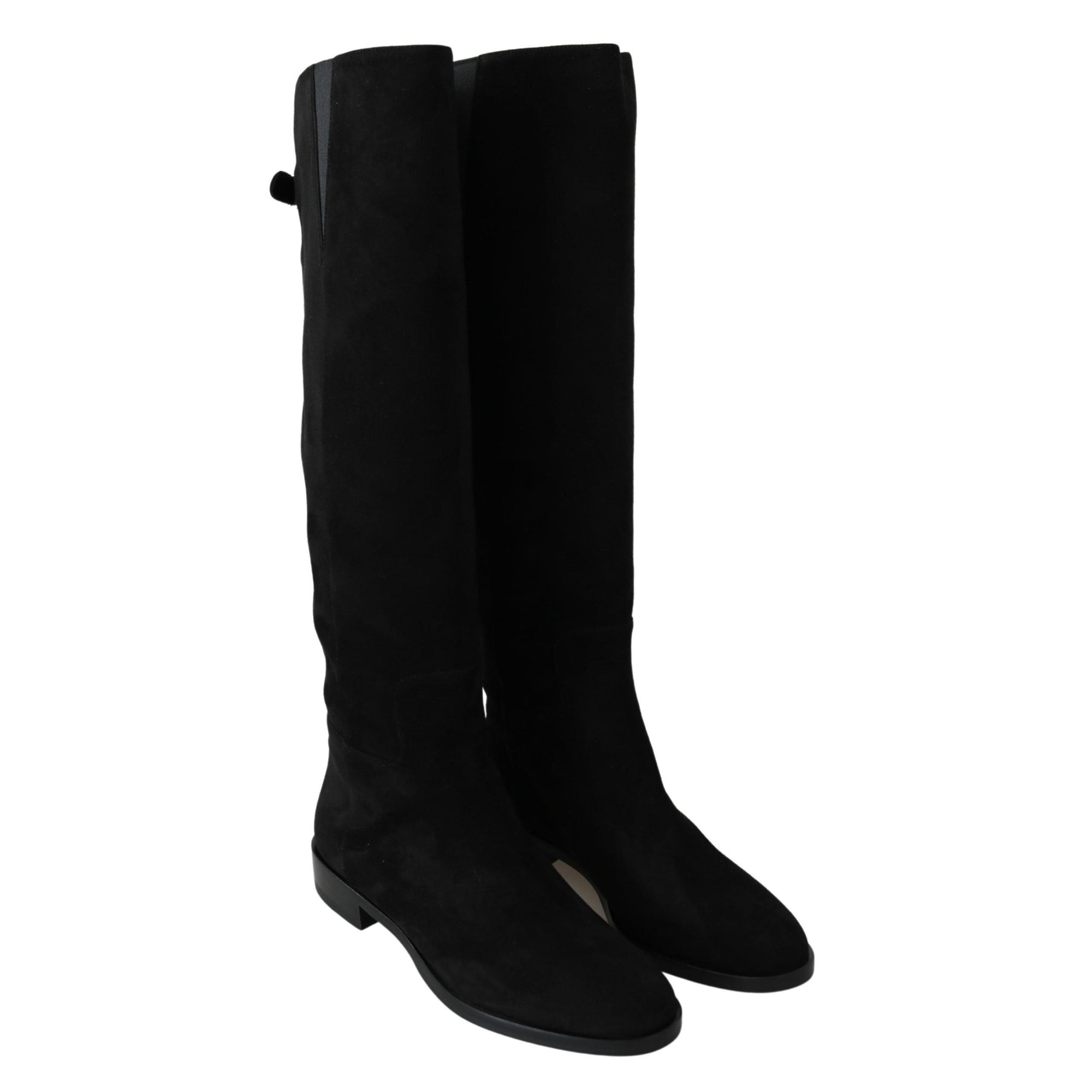 Dolce &amp; Gabbana Elegant Black Suede Knee High Boots