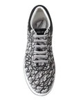 Jimmy Choo Glittering Slip-On Sneakers - Silver and Black