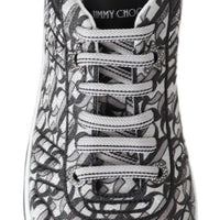 Jimmy Choo Glittering Slip-On Sneakers - Silver and Black