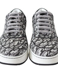 Jimmy Choo Glittering Slip-On Sneakers - Silver and Black