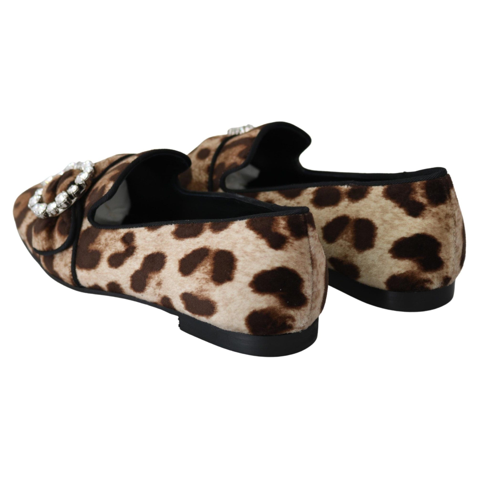 Dolce &amp; Gabbana Leopard Print Crystal Embellished Loafers