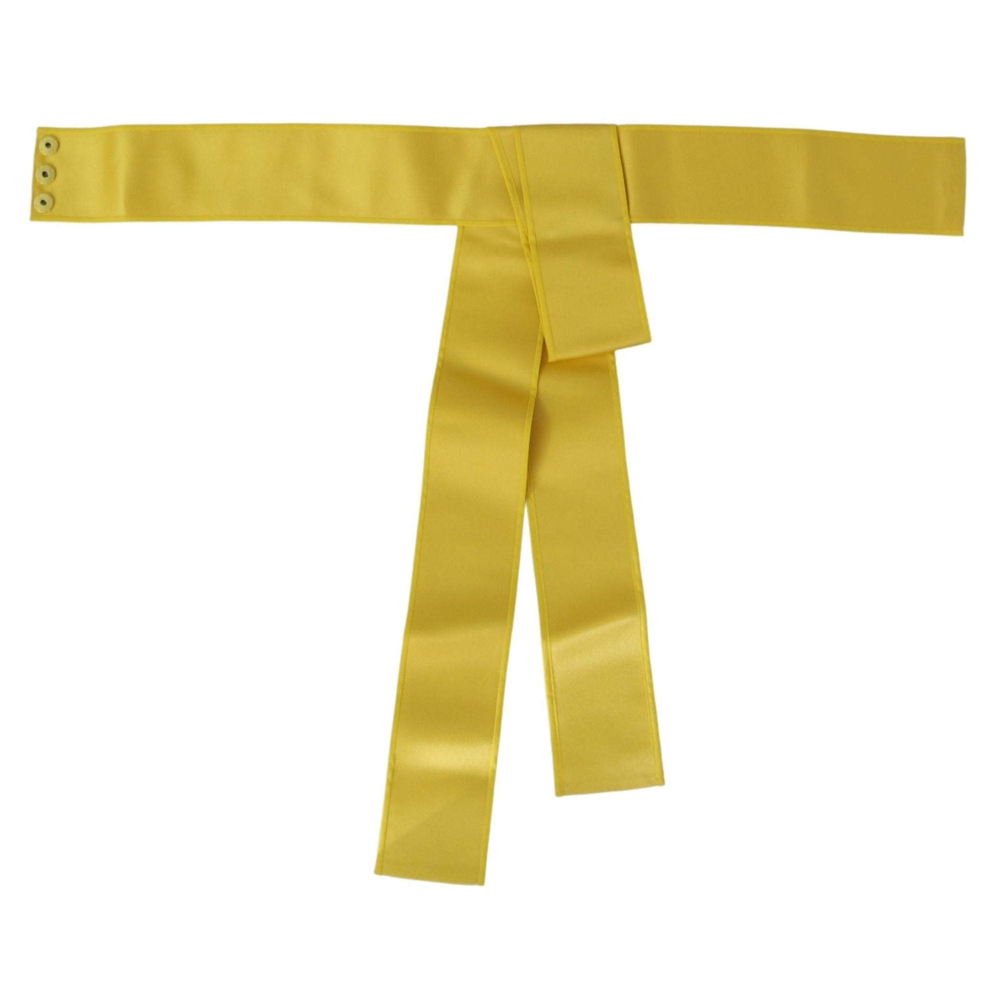 Dolce &amp; Gabbana Chic Silk Yellow Women&#39;s Elegant Belt