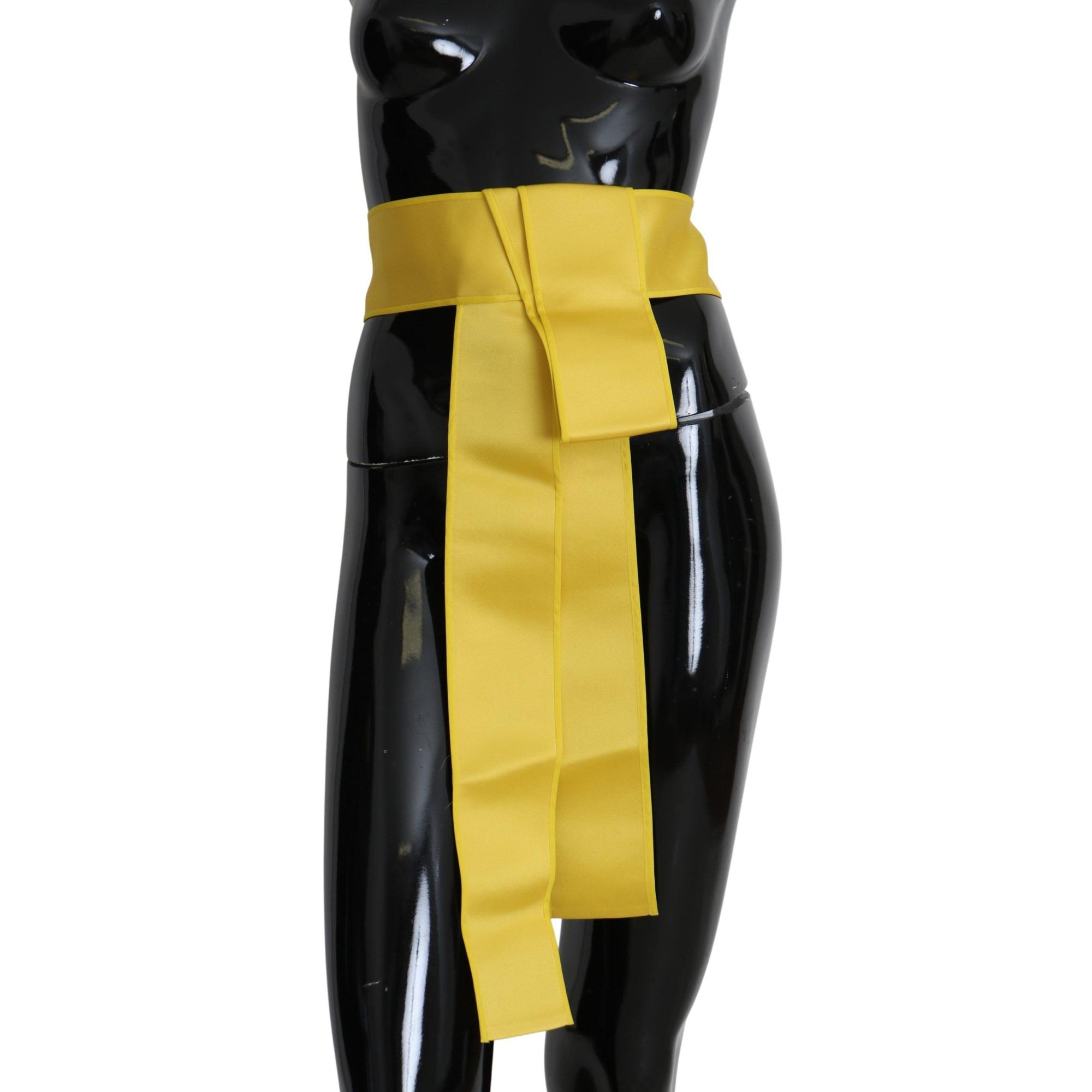 Dolce &amp; Gabbana Chic Silk Yellow Women&#39;s Elegant Belt