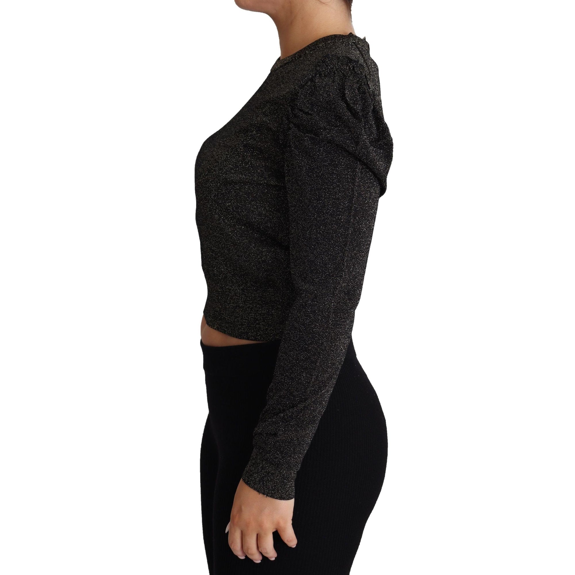 Dolce &amp; Gabbana Elegant Cropped Sweater with Logo Detail