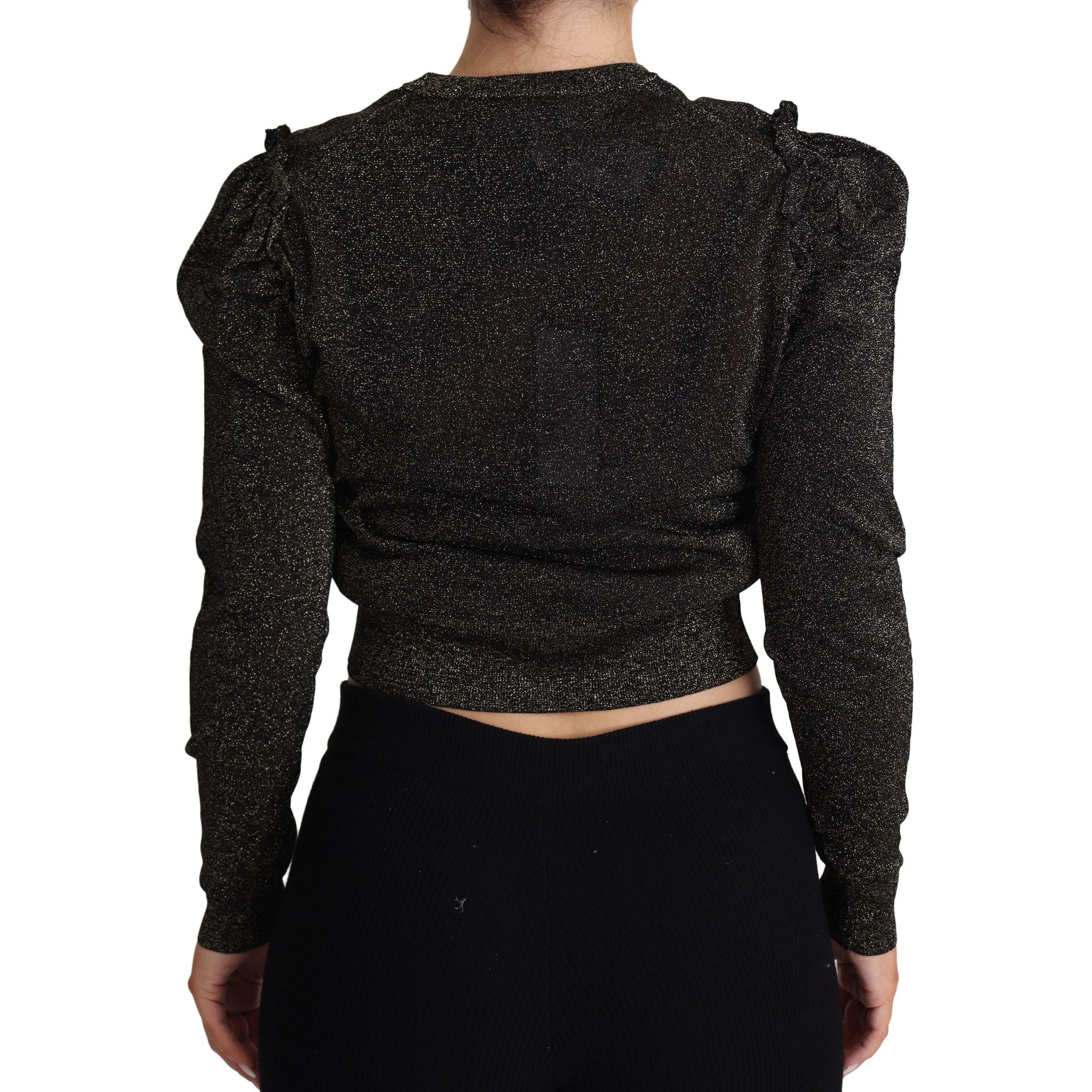 Dolce &amp; Gabbana Elegant Cropped Sweater with Logo Detail